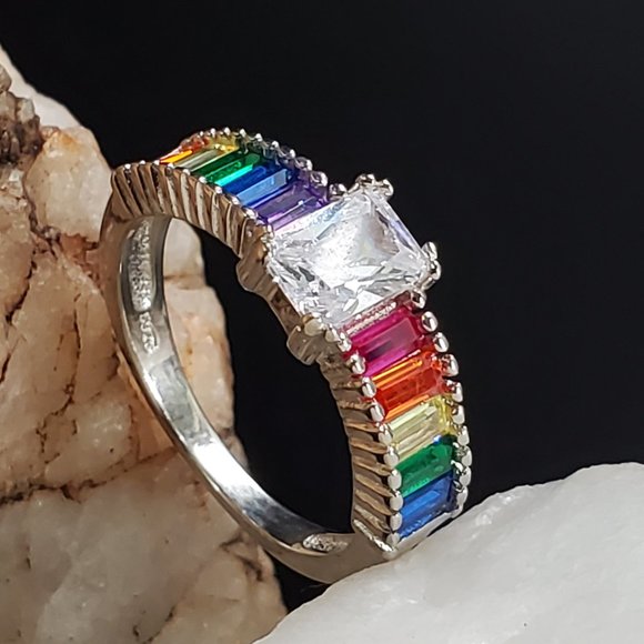 GG Unique Jewelry Jewelry - Solid 925 Sterling Silver Ring Topaz Gemstone